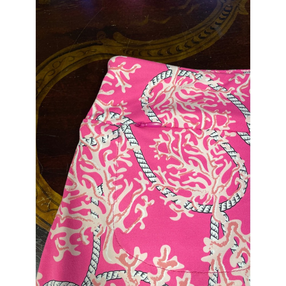 Lulu B Pink Coral Rope Nautical Skort Pickleball Golf Chic Resort Wear UPF 50 M - Picture 7 of 12